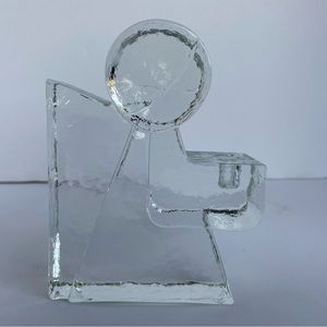 Swedish Wiesenthal Hutte Wiesenthalhutte Angel Ice Glass Candle Holder Vintage